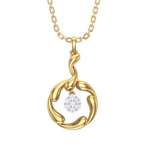 Pendentif floral plaqué rhodium or 18 carats avec pierre Swarovski - Product Image 1