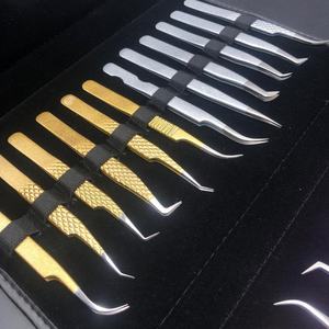Vente en gros de pinces professionnelles solides en acier inoxydable pour extension de cils, couleur personnalisée, poignée pointue en diamant, durable et personnalisée - Product Image 3