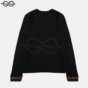 Por encargo su propio diseño mejor calidad polar cuello redondo negro de gran tamaño hombres nueva moda sudadera - Product Image 2