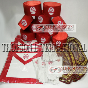 Freemason Regalia Royal Arch Delantal hecho a mano Tela de cuero con punto de cruz bordado y diseño de costura para albañiles - Product Image 2