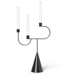 Bougeoir moderne en laiton poli, 4 lumières, design minimaliste en boucle, disponible à prix de gros. - Product Image 2