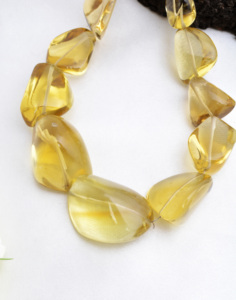 สร้อยคอหินธรรมชาติ ฮันนี่ควอตซ์ ทรงกลม 16 นิ้ว 1 เส้น คุณภาพสูง - Product Image 2