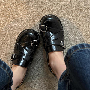 รองเท้าส้นสูงหัวแหลมหนังแก้วแฟชั่นสำหรับผู้หญิง รองเท้าเดรสส้นสูงสำหรับงานปาร์ตี้ รองเท้าอ็อกซ์ฟอร์ดแบบผูกเชือกหนังสำหรับผู้หญิง - Product Image 5