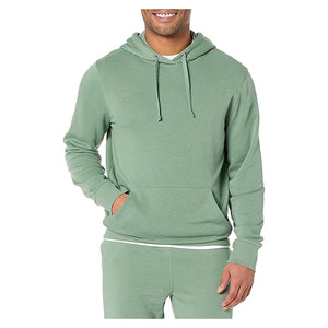 Sweat-shirt à capuche pour homme en tissu polaire tricoté, écologique, respirant, avec poche et cordon de serrage, logo personnalisé sur le devant, 100% coton - Product Image 1