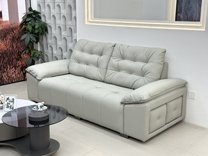 Sofá Moderno de Cuero Sintético Negro de 2 Plazas, Respaldo Acolchado, Brazos Acolchados, Patas de Metal, Muebles para Sala de Estar - Product Image 5