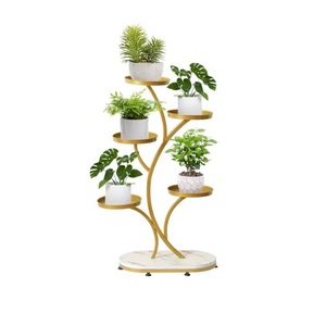 Soporte moderno de planta de hierro de metal de alta calidad para decoración del hogar, soporte para maceta interior/exterior, estante para plantas de jardín. - Product Image 2