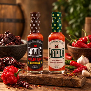 Salsa de Pimiento Picante Brasileña Mapila 60 ml, Malagueta Tradicional y Carolina Reaper Ahumada Naturalmente, 5000 a 25000 SHU, Botella de Vidrio - Product Image 6
