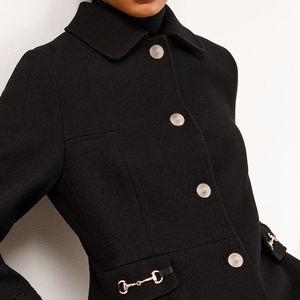 Abrigo Largo de Lana para Mujer, Fabricación Profesional, Nuevo, Cuello Solapa, Doble Botonadura, Cálido, para Invierno, con Bolsillos - Product Image 3