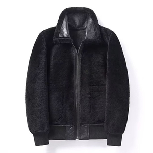 Customized Color Genuine Leather Hooded Bomber <b>Jacket</b> for <b>Men</b>-Winter Breathable & Windproof - Product Image 4