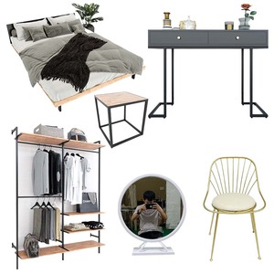 6-Piece Luxury Contemporary Bedroom Furniture Combo PN008 Hand Carved Solid Wood with Storage for Home or School - Product Image 1