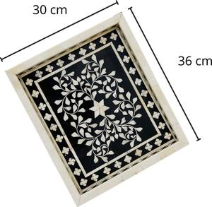 Bandeja de servicio rectangular con incrustaciones de hueso contemporáneo CasaGold para bandeja de servicio de encimera de mesa de centro de fabricante indio - Product Image 1