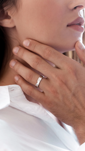 Hiện Đại Thoải Mái Phù Hợp Với Nam Giới Của Wedding Ban Nhạc 925 Bạc Chải V-Hình Dạng Pave Moissanite <span class=keywords><strong>Chevron</strong></span> Phù Hợp Với Phụ Nữ Của Engagement Món Quà Đảng - Product Image 6