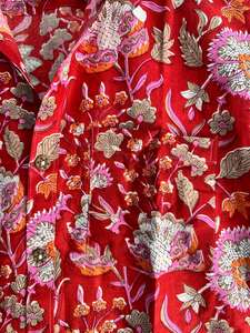 100% Pure Cotton Men's <b>Summer</b> Casual Vacation Short-Sleeved V-neck <b>Shirt</b> Hand Block Printed Floral Design Breathable - Product Image 3