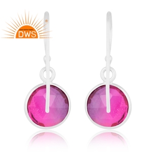 Latest Trending Fine Sterling Silver Bio Amethyst Doublet Quartz Gemstone Dangle Earring Custom Jewelry Manufacturer - Product Image 4