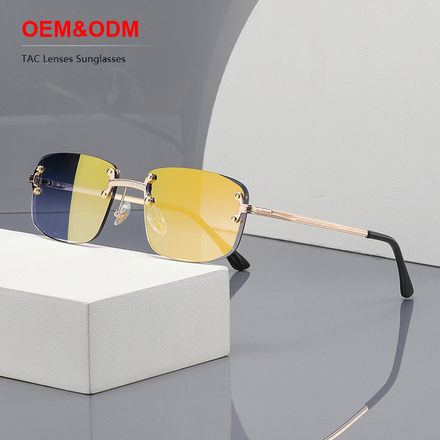 Uv400 Polarized Lenses Mental Frame Oval Sunglasses Women's Designer glasses Retro Mens Sunglasses Colorful Filter Thick Fashion