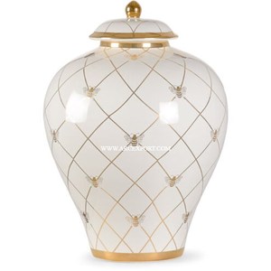 New Antique Design Metal Luxury Storage Ginger Jar With White Color Enamel <b>Sticker</b> Modern <b>Kitchen</b> Food Ginger Jar at Low Price - Product Image 1