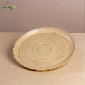 Plateau en bambou tissé à la main - Durable, léger, écologique, recyclable, facile à nettoyer, finition laquée imperméable pour la restauration - Product Image 3