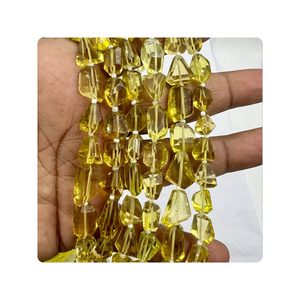 Vente en gros de perles de quartz citron naturel facettées de 8 pouces, taille personnalisée de qualité supérieure 12-15 mm, approvisionnement en vrac pour la fabrication de bijoux - Product Image 4