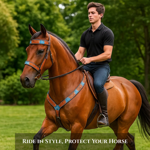 Ensemble de têtière et de cuirasse sculptées à la main en cuir de qualité supérieure au meilleur prix pour l'équipement équestre - Product Image 3