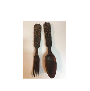 Ensemble de cuillères et fourchettes en bois au Look tendance avec Long manche naturel, cuillère et fourchette de luxe faites à la main, poignées de couverts de meilleure qualité - Product Image 3