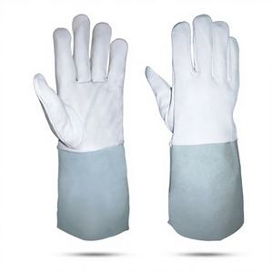 Tig Welding Safety Gloves Heavy Duty Heat Resistant Cowhide and Split <b>Cuff</b> Goat Leather - Product Image 1