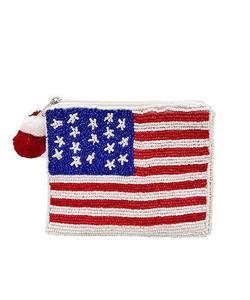 Zip Bag <b>Coin</b> Pouch Handmade Beaded <b>Coin</b> Purse With Detachable <b>Ring</b> for Gameday Money Storage and Cards from India - Product Image 6