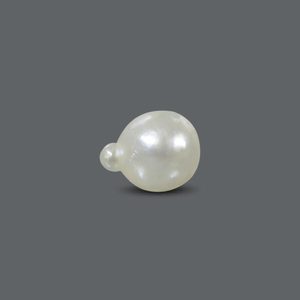 Perle d'eau douce naturelle blanche en forme de bouton pour la fabrication de bijoux (5,85 carats) - Product Image 2