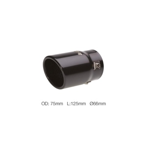 Terminal rond de 66 mm en acier inoxydable noir incliné - Product Image 1