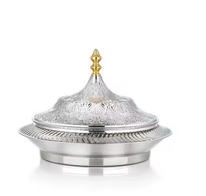 Pot chaud de luxe en acier de haute qualité fait à la main martelé or vert émail finition chauffe-plats pour la maison hôtel marmite servant - Product Image 3