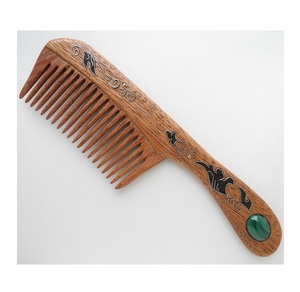 Fancy Hot Custom Handcrafted Peine de madera Sólido Último acabado natural ecológico Hecho EN LA India para peinar el cabello - Product Image 6