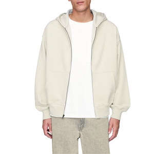 Sweat à capuche unisexe personnalisé avec logo, fermeture éclair, polaire, écologique, coton mélangé, basiques streetwear pour hommes et femmes - Product Image 5
