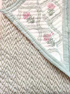 Cotton Soft Red Printed Hand Block Print Boho Jaipuri Rajai Double <b>Bedspread</b> <b>Quilt</b> - Product Image 6