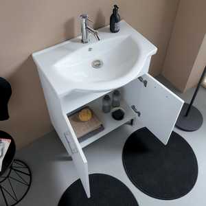 Mueble de Baño Blanco de 65 cm con Lavabo de Cerámica Ravenna para Exportación, Juego de Baño de Lujo - Product Image 4