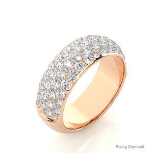 1,88 CTW Round Lab Grown Diamond Half Eternity Set CVD Wedding Band & Rose Gold Anniversary Anillos de regalo - Product Image 2