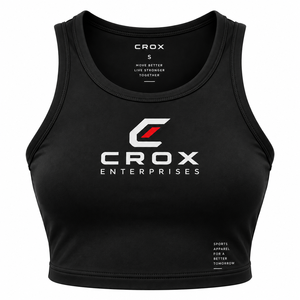 <b>Black</b> Basic Seamless Sporty Women's Tank <b>Top</b>-Spandex/Cotton Fabric Solid Pattern Casual Fitness Wear - Product Image 3