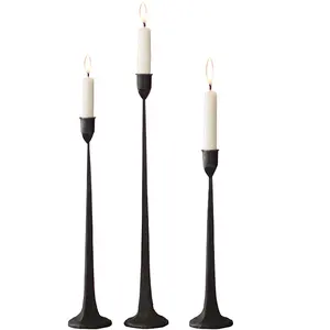 Hot Selling Iron Candle Holders in black Decorative Candle Holder for wedding table Decorations home decor