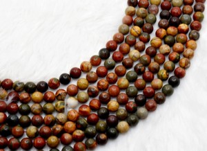 Venta al por Mayor de Cuentas Redondas de Jaspe Picasso Natural de Calidad Superior, 8mm, Cuentas de Piedras Preciosas Originales - Product Image 2