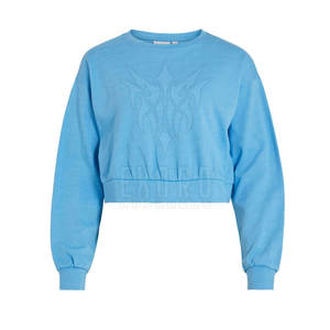 Pull court décontracté en maille de haute qualité pour femme, manches longues tombantes, écologique, respirant et léger, idéal pour l'automne - Product Image 1