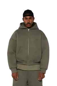 Conjunto Deportivo de Pantalones Deportivos Holgados de Felpa 100% Algodón y Sudadera con Capucha y Cremallera para Hombre, de Alta Calidad y Personalizable - Product Image 3