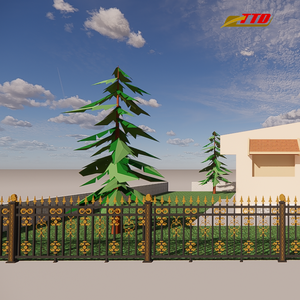 Strong & Stylish Metal <b>Security</b> Fence Panels for Outdoor Protection for Residential and Farming Areas with Driveway Gates - Product Image 2