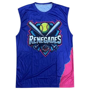 Equipo personalizado Logo Softball Jersey Conjunto de manga corta y sin mangas Camisa de béisbol Pantalones Ropa de softbol Uniforme Logotipo de alta visibilidad - Product Image 1