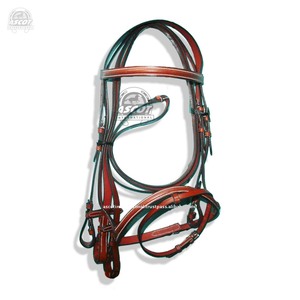 Vente en gros de bride surélevée en cuir avec rênes rembourrées réglables pour équipement de cheval équestre logo personnalisé - Product Image 4