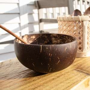 Bols en coquille de noix de coco naturelle, haute qualité, prix de gros, biologique, poli, tasses avec support - Product Image 6