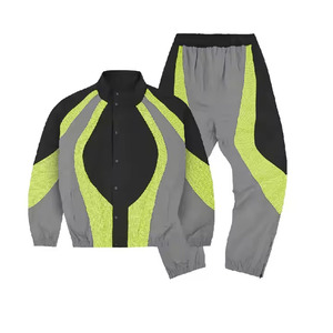 Survêtement de fitness deux pièces de style solide pour hommes, veste coupe-vent en nylon avec fermeture éclair, polaire de gymnastique, coupe-vent de grande taille, nouvel arrivage - Product Image 2