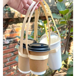 Correa para Vasos de Bambú Ecológica, Conveniente para Cafeterías y Tiendas de Smoothies para Llevar |   Diseño Sostenible y Personalizado - Product Image 1