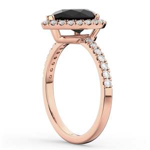 แหวนหมั้นทองคำ 14K ประดับเพชร 2.51 กะรัต รูปทรงลูกแพร์ สีดำ ดีไซน์หรูหรา - Product Image 2