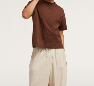 เสื้อยืด320gsm ผู้ชายทรงโอเวอร์ไซส์ผ้าคอตตอนเข้ารูปบ็อกซี่2025 - Product Image 4