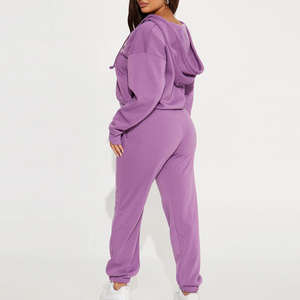 ชุดวอร์มซิปคุณภาพสูง เสื้อฮู้ดมีเชือกผูกและกระเป๋า / ชุดกีฬาทันสมัย สวมใส่สบาย ระบายอากาศได้ดี - Product Image 2