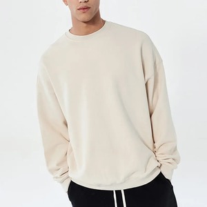 Sweat-shirt à col rond personnalisé de haute qualité grande taille pour hommes vêtements d'hiver techniques de teinture unie en gros - Product Image 3