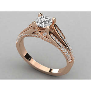 14K Gold Solitaire Ring for Ladies with Lab Grown Diamond - Product Image 4